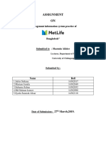 MIS Assignment On Metlife Alico