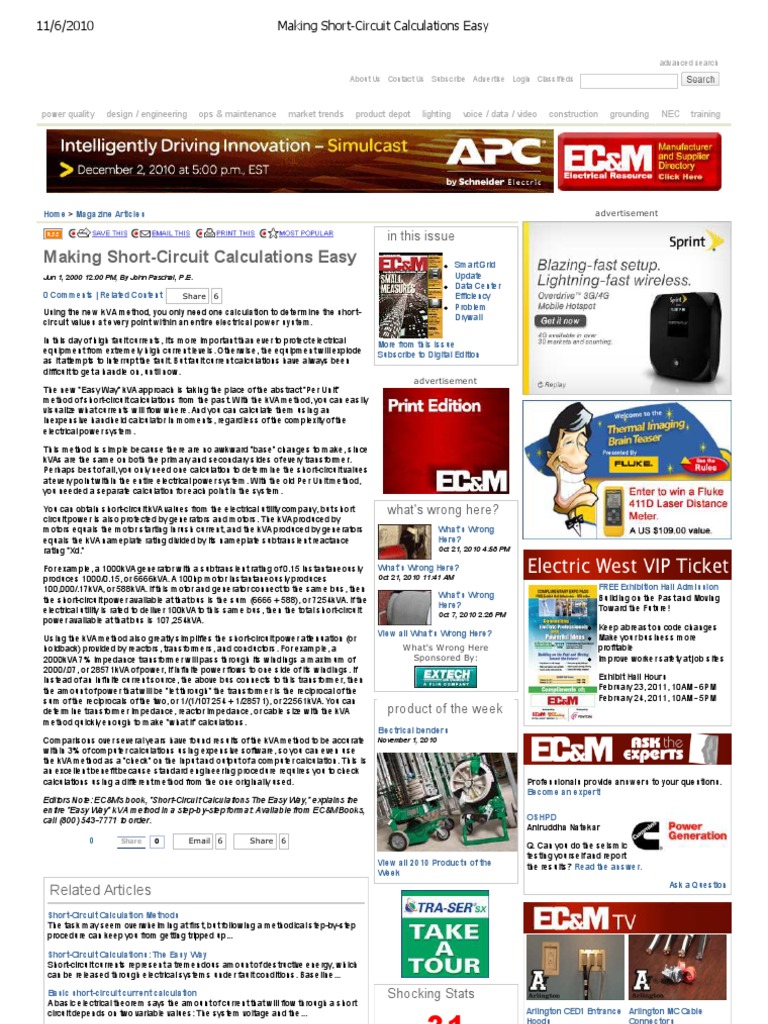Making Short-Circuit Calculations Easy | Transformer | Electricity