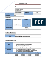 Personal Information:: Curriculum Vitea