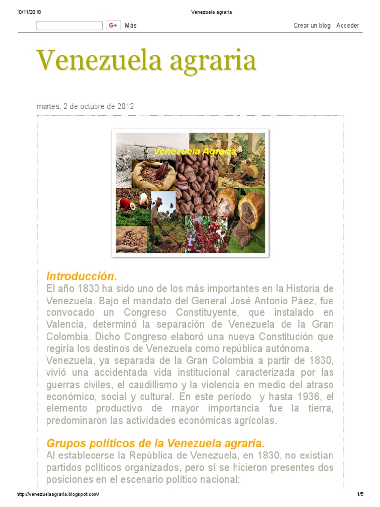 Historia de la Venezuela Agraria 1830-1936 | PDF | Venezuela | Esclavitud