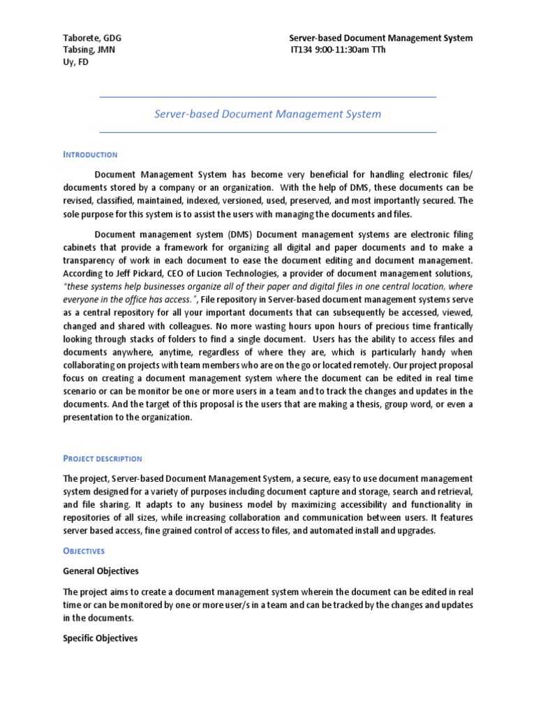 Server-Based Document Management System | PDF | C (Programming Language ...