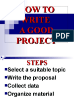 How To Write A Good Project Fall 2009