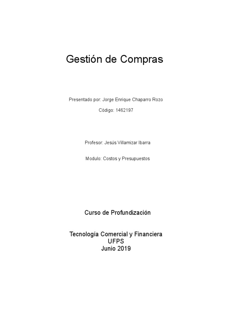 Gestion de Compras | PDF | Calidad (comercial) | Marketing