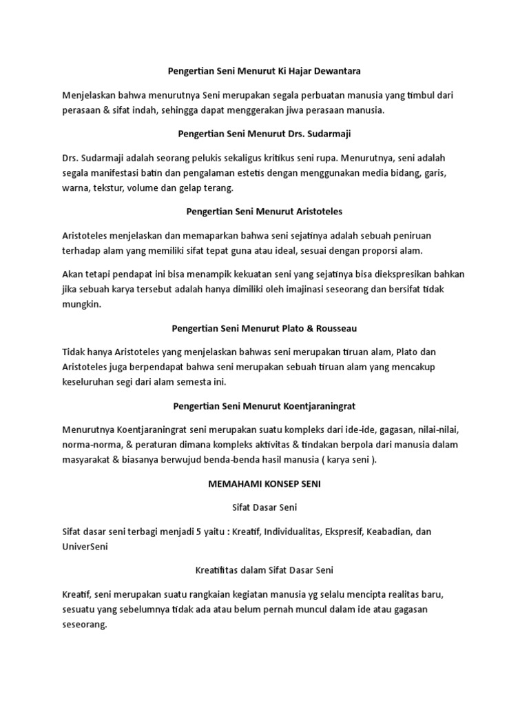 Pengertian Seni Pdf