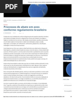 Processos de abate em aves conforme regulamento brasileiro