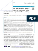 "Confidence Comes With Frequent Practice": Health Professionals ' Perceptions of Using Manual Vacuum Aspiration After A Training Program