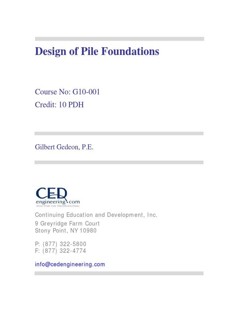 Design of Pile Foundations | PDF | Deep Foundation | Geotechnical ...