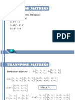 Beberapa Sifat Matriks Transpose:) - (1