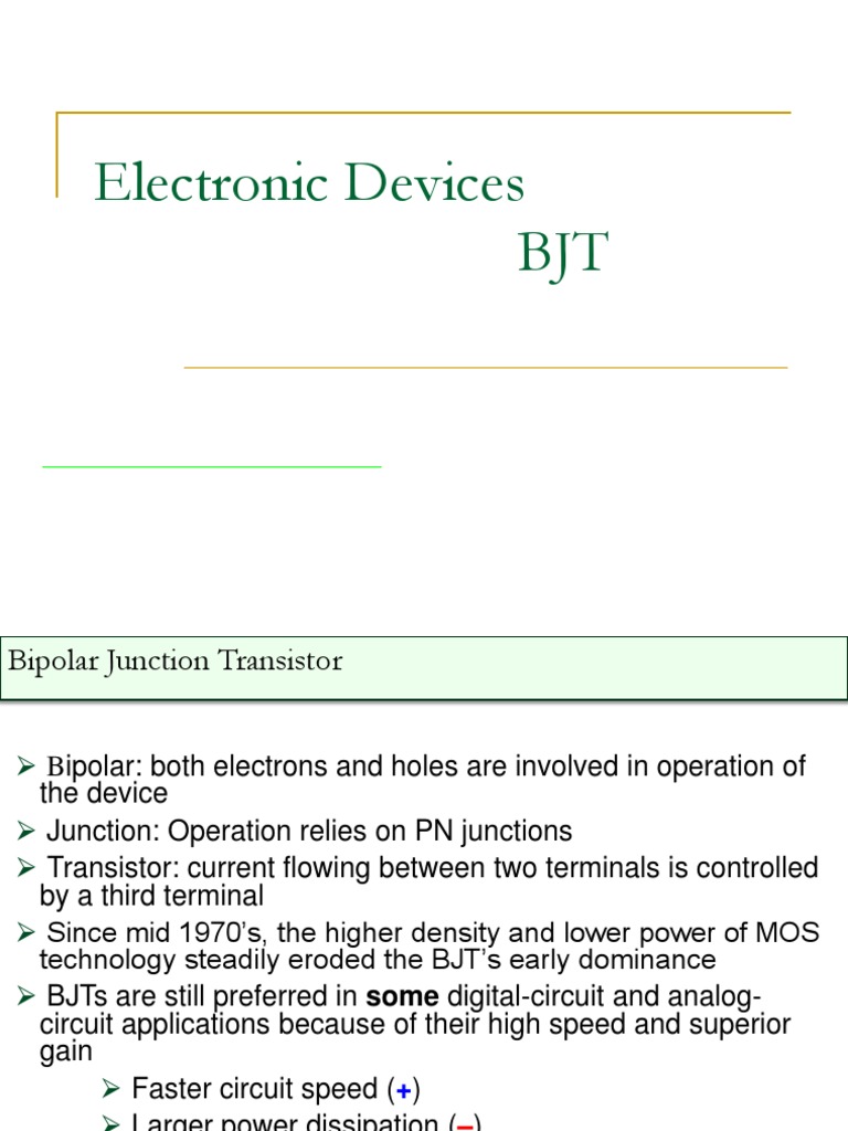 Electronic Devices BJT | PDF | Bipolar Junction Transistor | P–N Junction