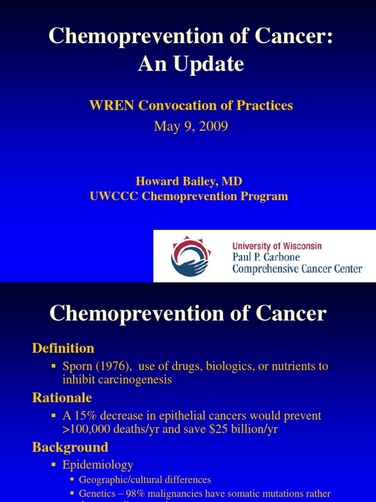 Chemoprevention of Cancer An Update WREN Convocation of Practices PDF Vitamin E Cancer