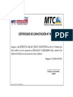 Certificado de Capacitación #000024: Alatrista Salas, Felix Celestino Con D.N.I. #04424133 Por