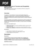 Level 6 Diploma in Tourism and Hospitality Management 