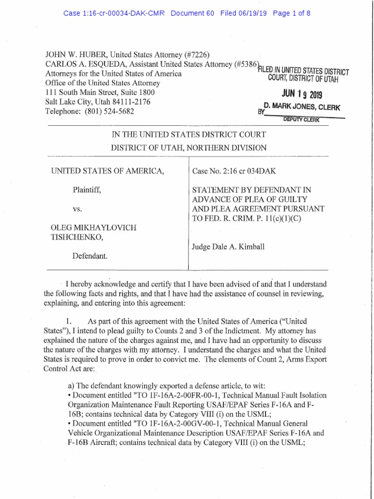 Defendant's Guilty Plea Agreement Details | PDF | Plea | United States ...