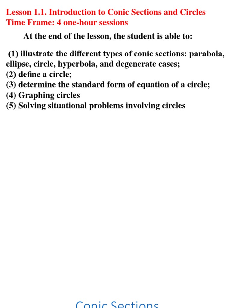 Introduction to Conic Sections | PDF | Ellipse | Algebraic Geometry