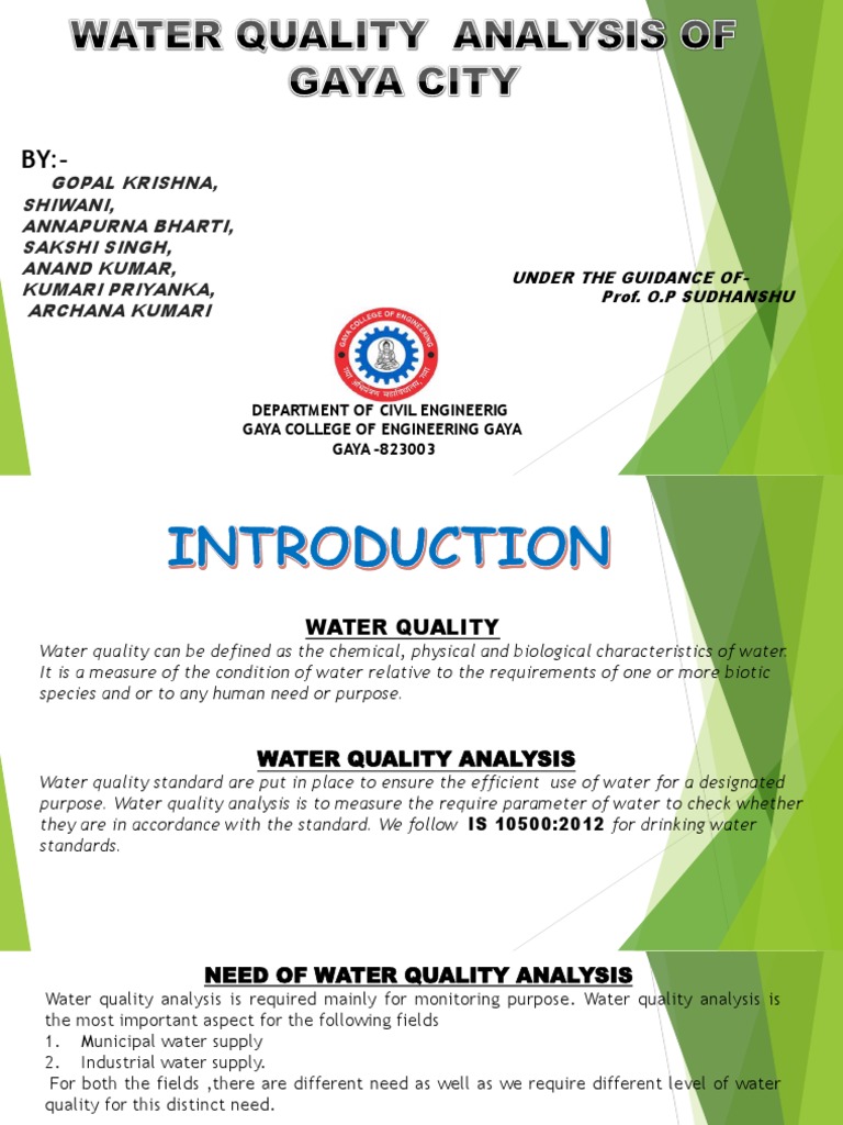 Water Quality Analysis Report Pdf Water Quality Ph