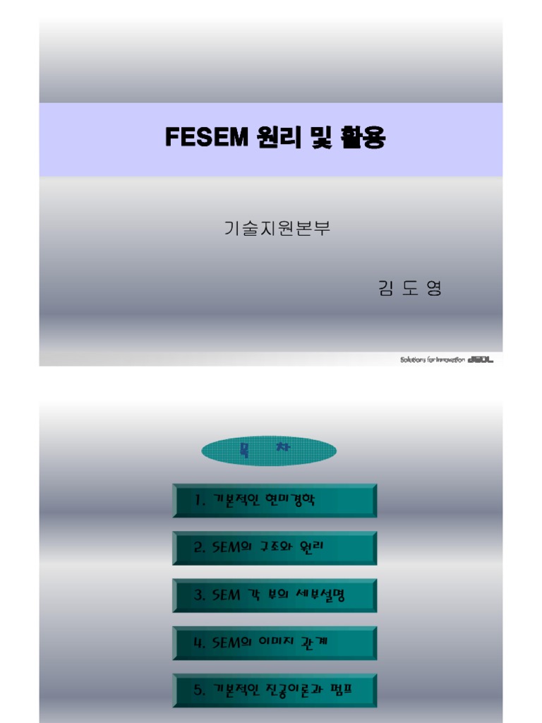 FESEM 원리 및 활용 PDF | PDF