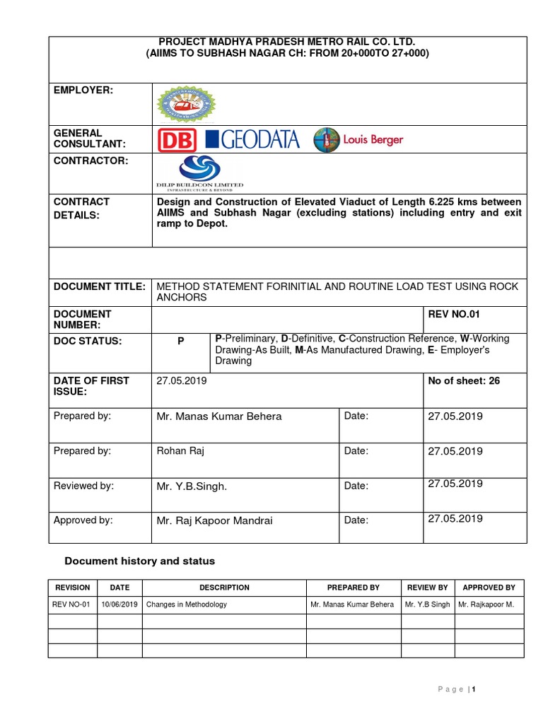 Method Statement For Initial and Routine Load Test - TP1-10.06.2019 ...