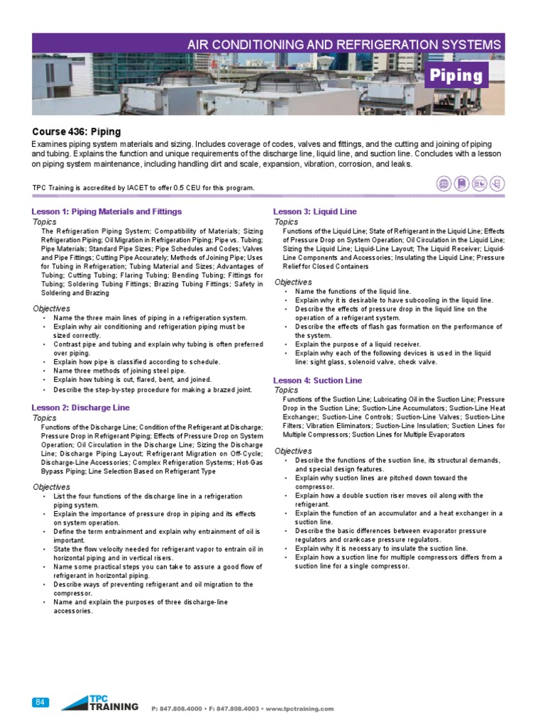436 Piping Course Description | PDF | Pipe (Fluid Conveyance ...