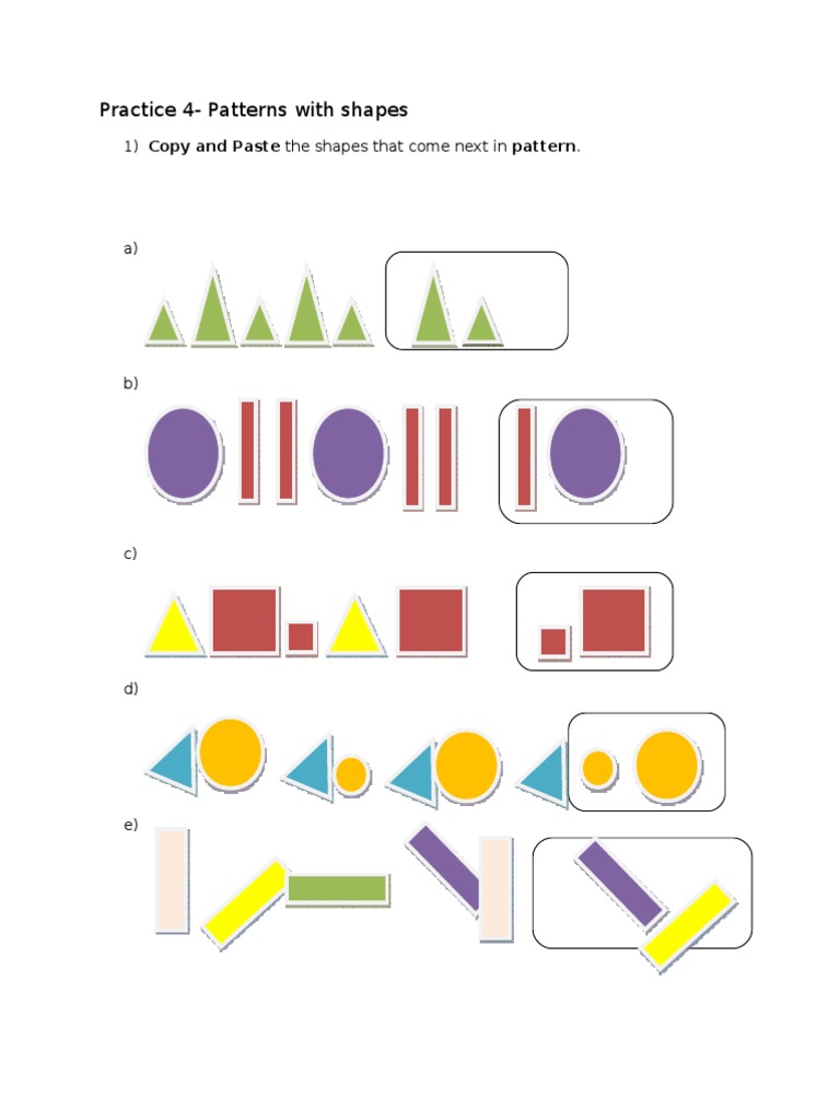 Shapes 4 Word Press Activity | PDF