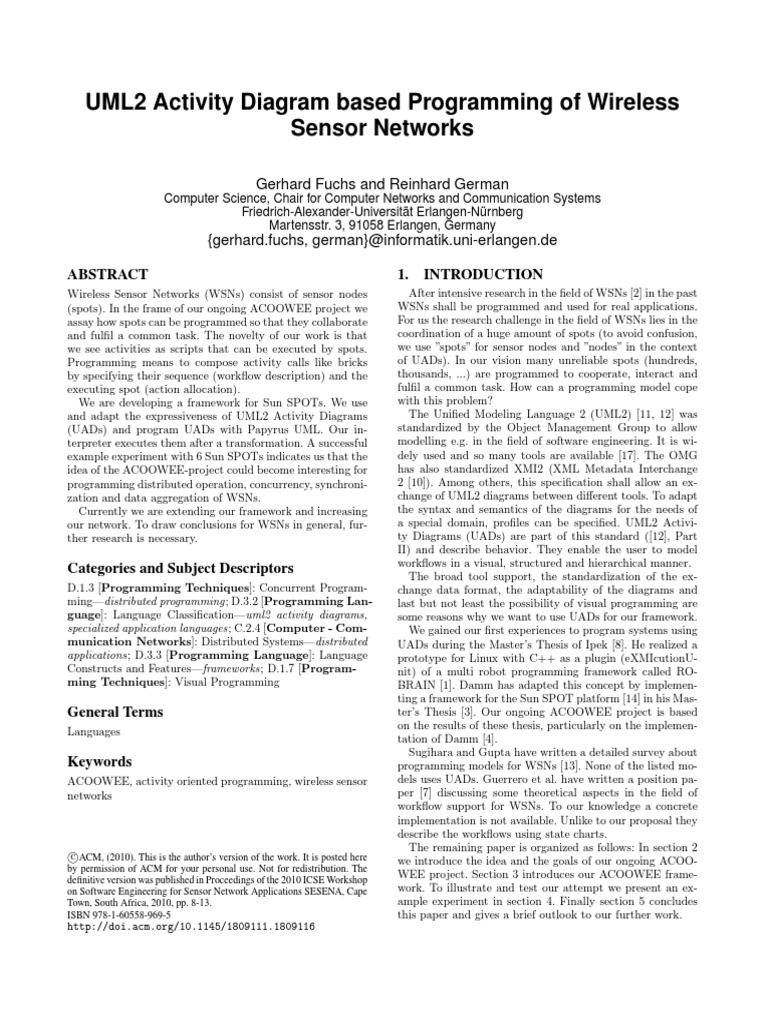 UML2 for Wireless Sensor Networks | PDF | Programming Language ...