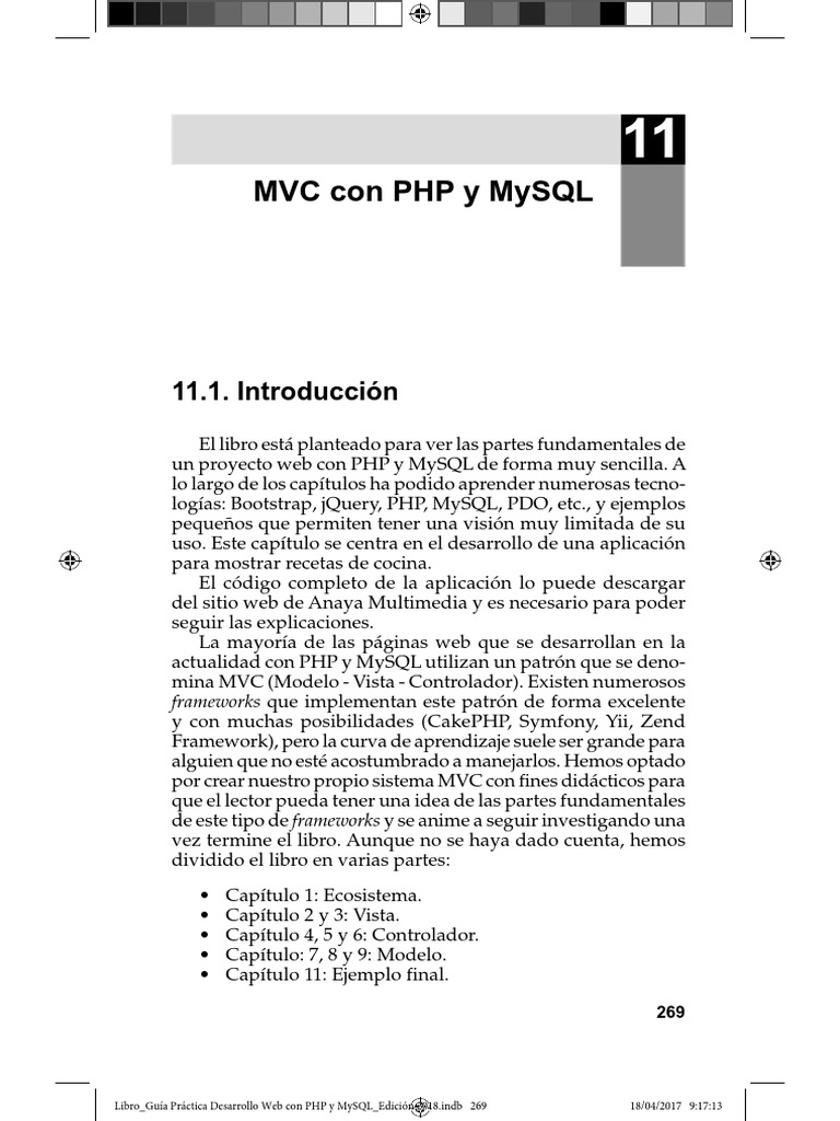 MVC Con PHP Y Mysql: 11.1. Introducción | Descargar gratis PDF | Modelo ...