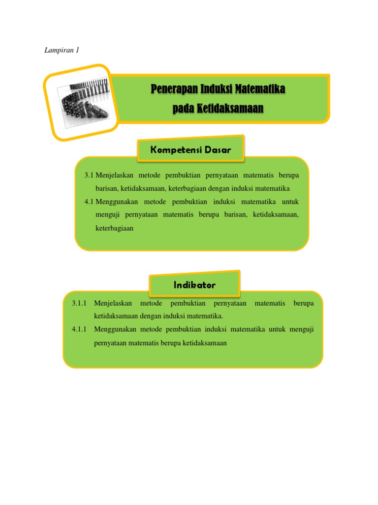 Bahan Ajar Induksi Matematika | PDF