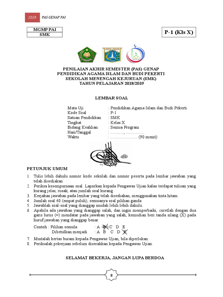Soal Agama Kelas 10 Uas Genap