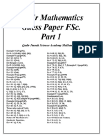 Intermediate Part 1 Math Guess Paper 2014