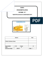 "Identificacion de Carbohidratos": Curso: Organometalurgia Informe: #7