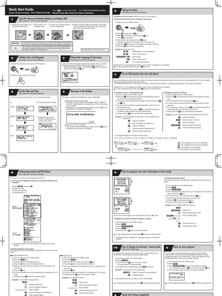 Manual Casio PCR-T48s | PDF | Printer (Computing) | Taxes