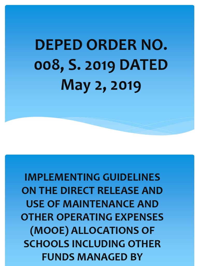 MOOE Guidelines for Schools 2019 | PDF | Procurement | Business