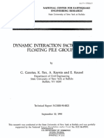 Dynamic Interaction Factors For Floating Pile Groups: G. Gazetas, K. Fan, A. Kaynia and E. Kausel