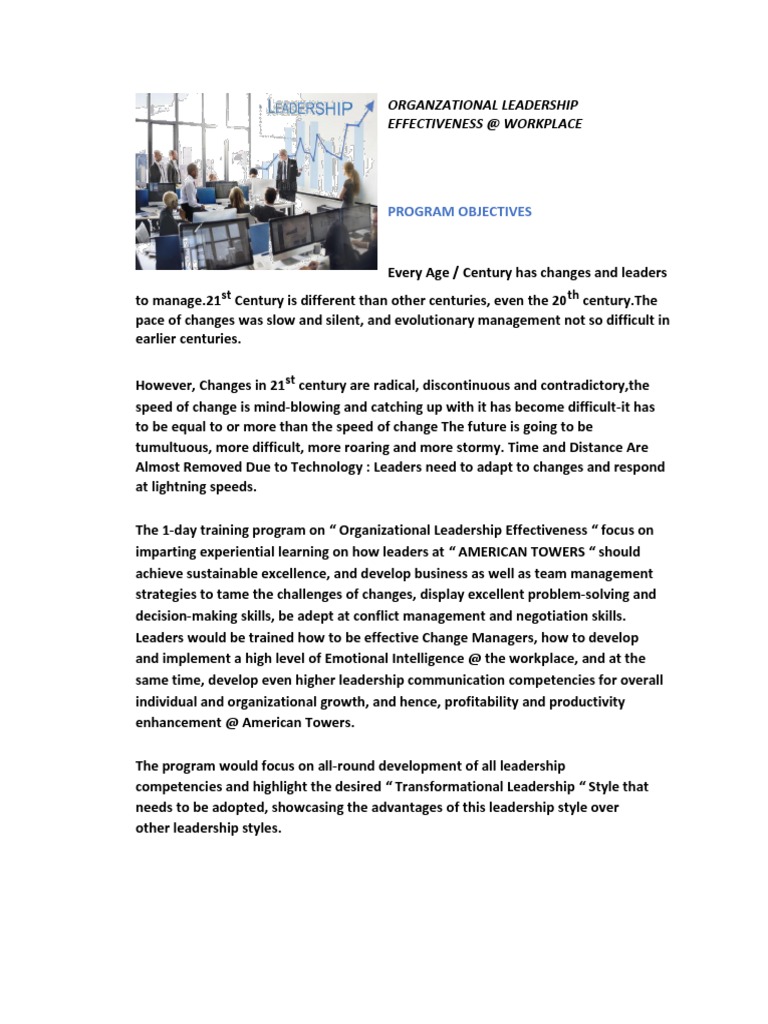 Experiential Learning and Development Program On Organizational ...