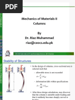 Mechanics of Materials II Columns by Dr. Riaz Muhammad Riaz@ceocs - Edu.pk