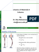 Mechanics of Materials II Columns by Dr. Riaz Muhammad Riaz@ceocs - Edu.pk