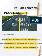 Module 1 CGP 11 Road To The Right Choice