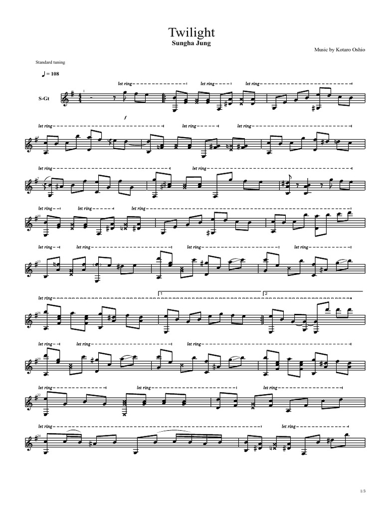 Kotaro Oshio Twilight Sungha Jung Pdf