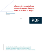 Sí Procede El Acuerdo Reparatorio en Delitos de Lesiones Leves Por Violencia Familiar Cuando La Víctima Es Mujer