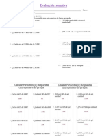 Evaluación  sumativa porcentajes