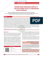 A Randomized Controlled Study Comparing The Efficacy of Topical 5% Tranexamic Acid Solution Versus 3% Hydroquinone Cream in Melasma