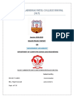 Sardar Vallabhbhai Patel College Bhopal (M.P) : Session 2018-2019 Major Project Report ON