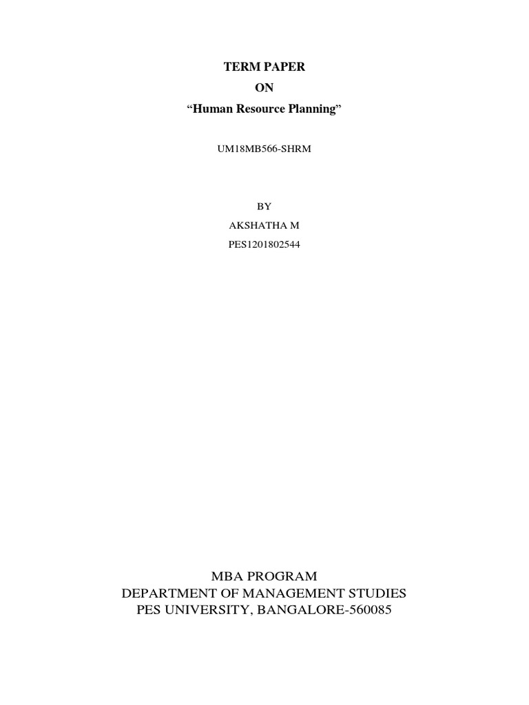 Human Resource Planning Overview | PDF | Human Resource Management ...