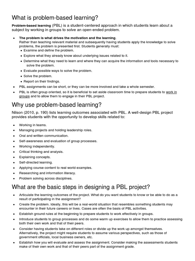 problem-based learning.docx | Pedagogy | Educational Psychology