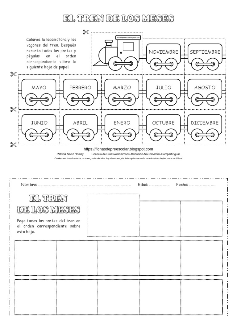 Meses Del Año Para Colorear