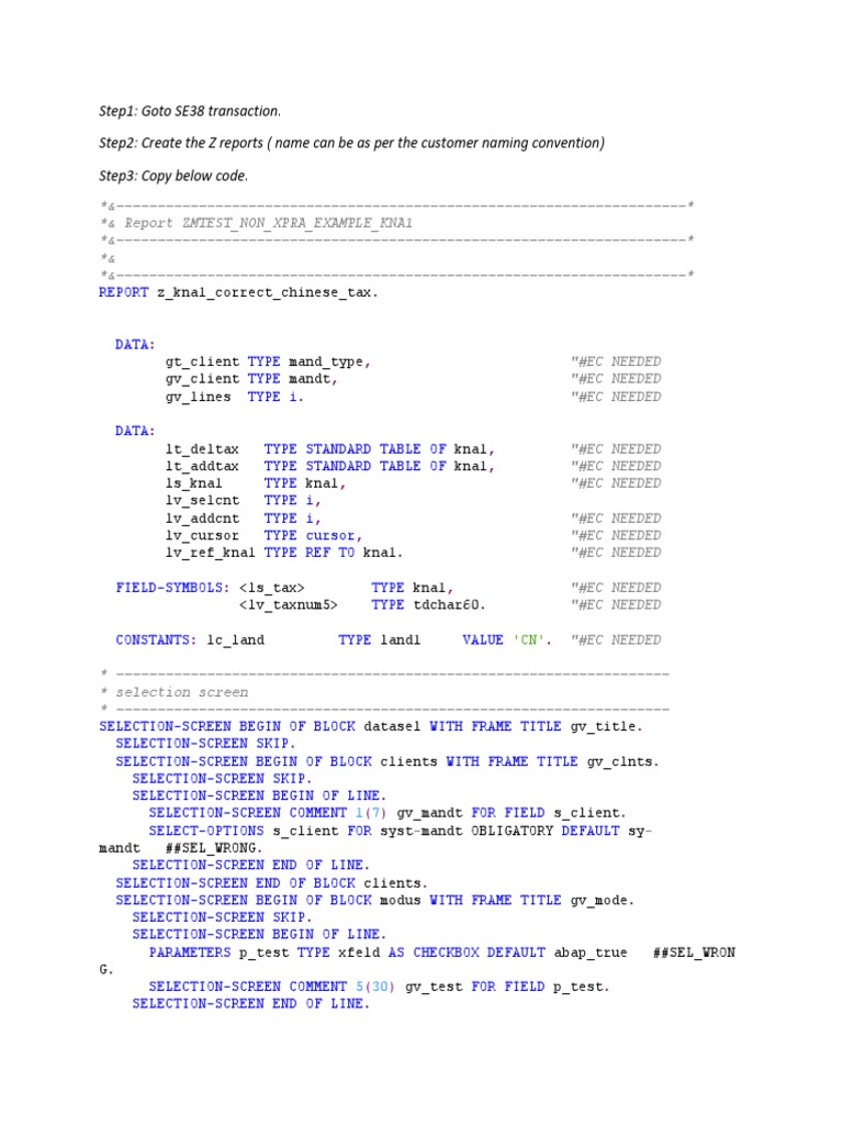 Conversion Program For KNA1 Table PDF Computer Data Computer