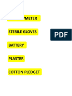 O2 Flowmeter Sterile Gloves Battery Plaster Cotton Pledget