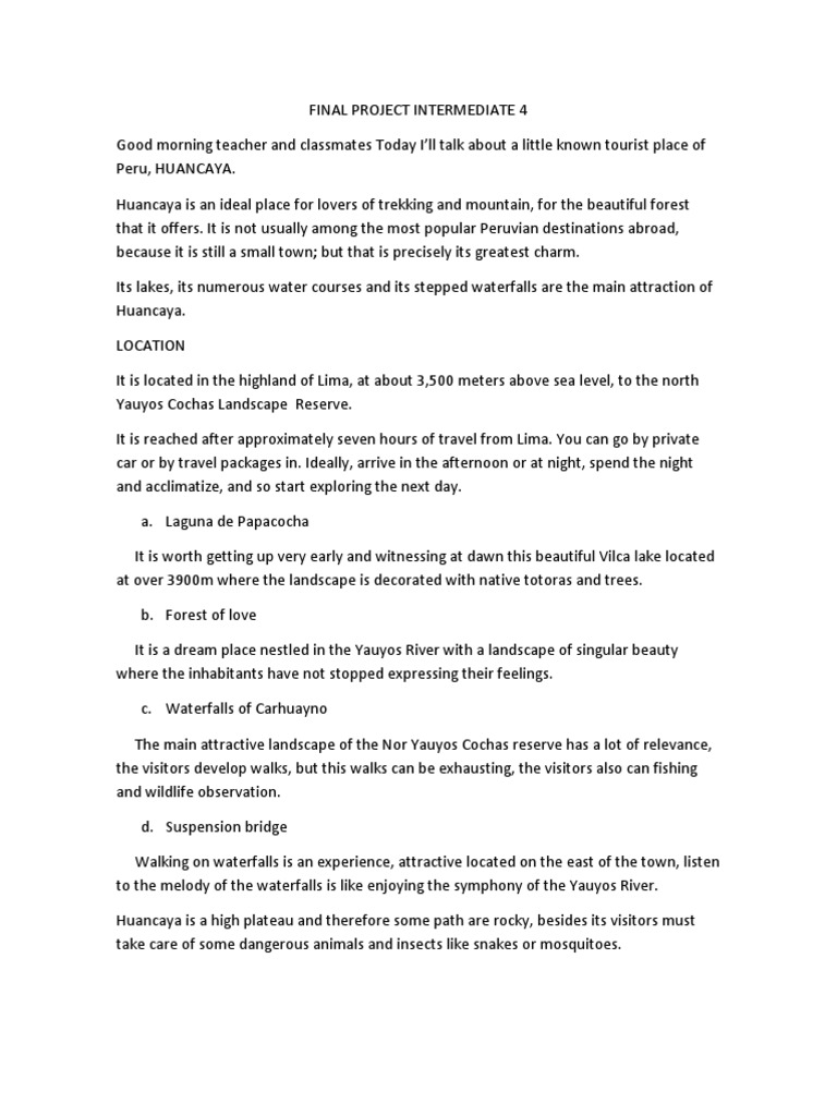 Final Project Intermediate 4 | PDF | Nature