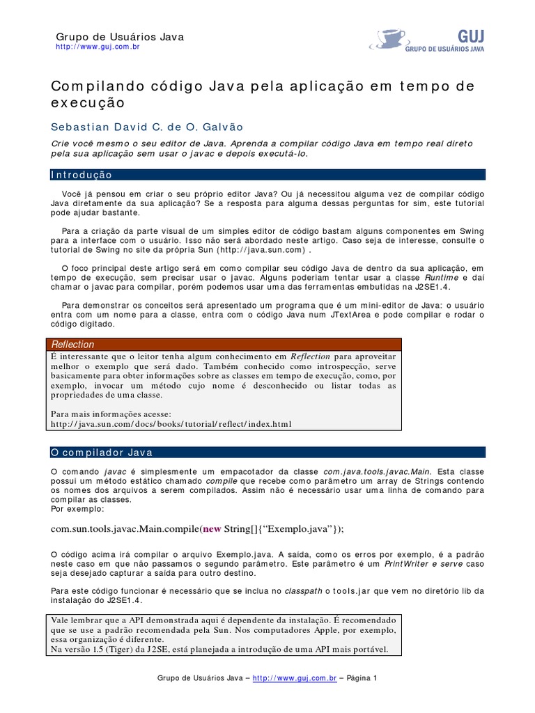 Compilador PDF | PDF | Java (linguagem de programação) | Compilador