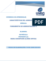 EVIDENCIA de APRENDIZAJE Caracteristicas Del Administrador 