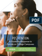 POSTVENTION: A Guide For Response To Suicide On College Campuses